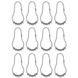 Croydex Shower Curtain Rings Easy Glide Ball Chrome 12pcs - thumbnail 1