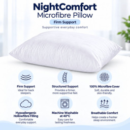 NightComfort Soft Like Down Microfibre Pillow - Firm Support - thumbnail 6