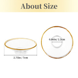 Glass Bobeches for Candlestick Holders, 3 PCS Candle Drip Protectors Candle Rings for Tapers, Candle Drip Catcher for Candle Stick Candle Holder for Wedding Party Church Home (Round, Gold Rim) - thumbnail 2