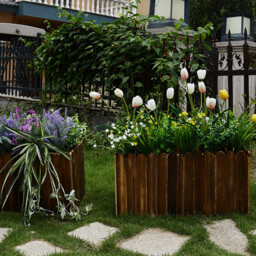 Yuejia 19Pcs 13in/33cmOutdoor Artificial Bushes, Artificial Tulips Flowers Greenery Shrubs Faux Greenery for Outdoor Garden Patio Front Porch Yard Decor - thumbnail 4