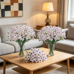 4Pcs 13in/33cm Artificial Flowers for Outdoor,No Fade Fake Plastic Flowers Faux Plants for Decoration Hanging Planters Indoor Outside Garden Porch Window Box Home Wedding Farmhouse(white) - thumbnail 3