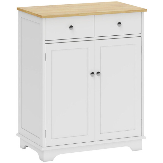 HOMCOM Sideboard Traditional White/Natural - image 1