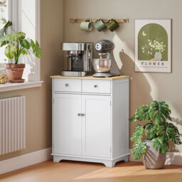 HOMCOM Sideboard Traditional White/Natural - thumbnail 6