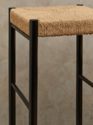 Interiors by Premier Bar Stool Bandar Beech Wood & Hemp Rope Black/Natural - thumbnail 5