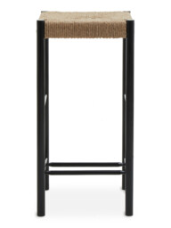 Interiors by Premier Bar Stool Bandar Beech Wood & Hemp Rope Black/Natural - thumbnail 4