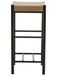 Interiors by Premier Bar Stool Bandar Beech Wood & Hemp Rope Black/Natural - thumbnail 3