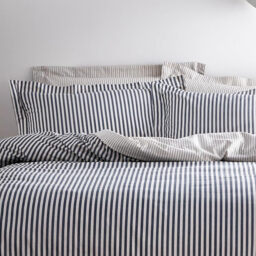 Yard Duvet Cover Set Hebden Stripe 100% Cotton Mineral Blue King - thumbnail 2