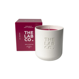 The Lab Co. Luxury Scented Candle - Ceramic Jar - 45hrs Burn Time - Welcoming Fragrance with Oud, Rose and Bergamot - 100% Vegan Soy Wax - 280g wax weight - thumbnail 1