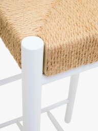 Interiors by Premier Bar Stool Bandar Beech Wood & Hemp Rope White/Natural - thumbnail 2