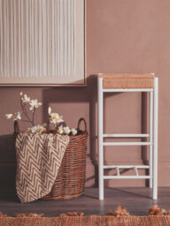 Interiors by Premier Bar Stool Bandar Beech Wood & Hemp Rope White/Natural - thumbnail 4