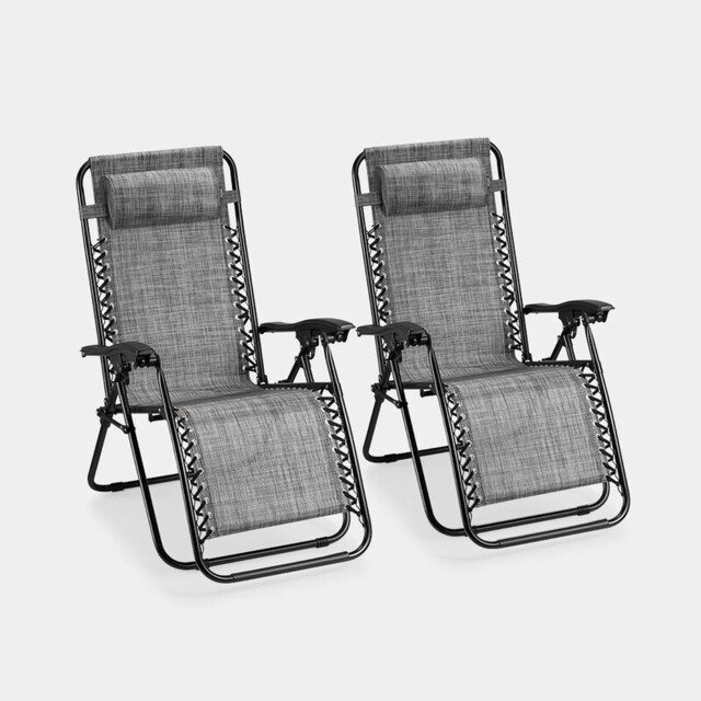 Vonhaus Verona 2 Pack Zero Gravity Chair - Grey - image 1