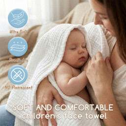 LeBonsoir Towels， 5 Pack Muslin Cloths for Baby， 100% Cotton 6 Layers Absorbent Baby Muslin Squares Cloths for Newborn Boy and Girl， Soft， Breathable and Extremely Absorbent Baby Muslin Burp Cloths， 30*50cm， 5 Pack (White) - thumbnail 6