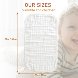 LeBonsoir Towels， 5 Pack Muslin Cloths for Baby， 100% Cotton 6 Layers Absorbent Baby Muslin Squares Cloths for Newborn Boy and Girl， Soft， Breathable and Extremely Absorbent Baby Muslin Burp Cloths， 30*50cm， 5 Pack (White) - thumbnail 3