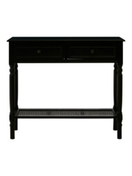 Interiors by Premier Console Table Heritage 2 Drawers Black - thumbnail 1