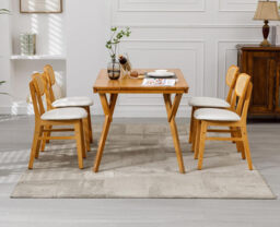 chairus Rattan Dining Chairs Set of 2 Kitchen Side Chairs with Wood Legs for Dining Room, PU Leather White - thumbnail 7