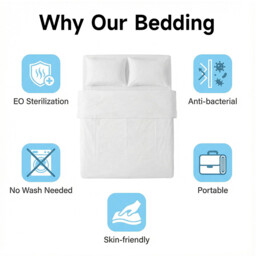 YIJINCHAN Disposable Bed Linen 4-Piece Set - thumbnail 2