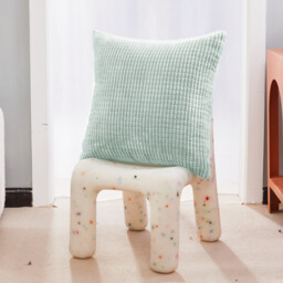 Deconovo Velvet cushion cover light green color 50*50cm 1pc - thumbnail 5