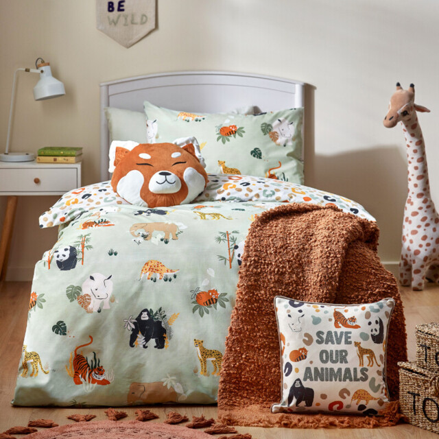 little furn Duvet Cover Set Wildlife Sage Single - image 1