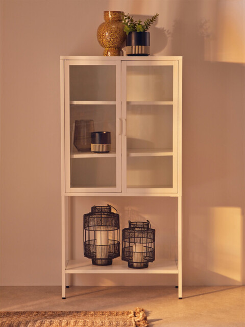 Interiors by Premier Display Cabinet Acier Metal White Tall - image 1