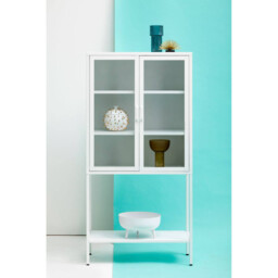 Interiors by Premier Display Cabinet Acier Metal White Tall - thumbnail 5
