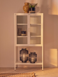 Interiors by Premier Display Cabinet Acier Metal White Tall - thumbnail 1