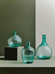 Interiors by Premier Vase Bexley Blue Recycled Glass Medium - thumbnail 6