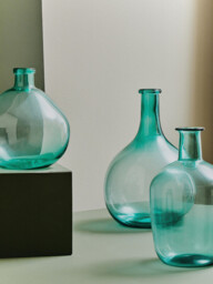 Interiors by Premier Vase Bexley Blue Recycled Glass Medium - thumbnail 4