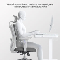 Sihoo M18 Ergonomic Office Chair, Computer Desk Chair with Adjustable Headrest and Lumbar Support, High Back Executive Swivel Chair for Home Office (Grey) - thumbnail 6