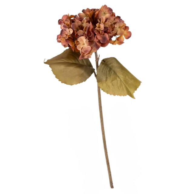 Candlelight Artificial Hydrangea Flower Stem Red 46cm - image 1