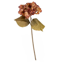Candlelight Artificial Hydrangea Flower Stem Red 46cm - thumbnail 1