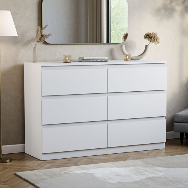 Vida Designs Drawer Chest Denver 6 Drawers White - image 1