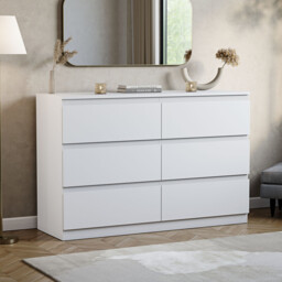 Vida Designs Drawer Chest Denver 6 Drawers White - thumbnail 1