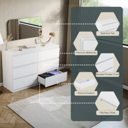 Vida Designs Drawer Chest Denver 6 Drawers White - thumbnail 7