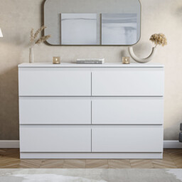 Vida Designs Drawer Chest Denver 6 Drawers White - thumbnail 2