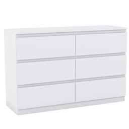 Vida Designs Drawer Chest Denver 6 Drawers White - thumbnail 4