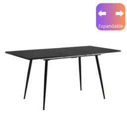 URBAN MEUBLE Black Wood Effect Extendable Dining Table - thumbnail 1