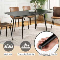 URBAN MEUBLE Black Wood Effect Extendable Dining Table - thumbnail 3