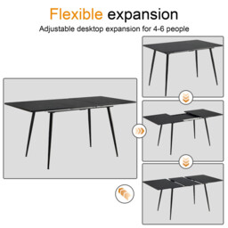URBAN MEUBLE Black Wood Effect Extendable Dining Table - thumbnail 4