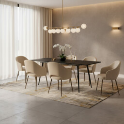 URBAN MEUBLE Black Wood Effect Extendable Dining Table - thumbnail 5