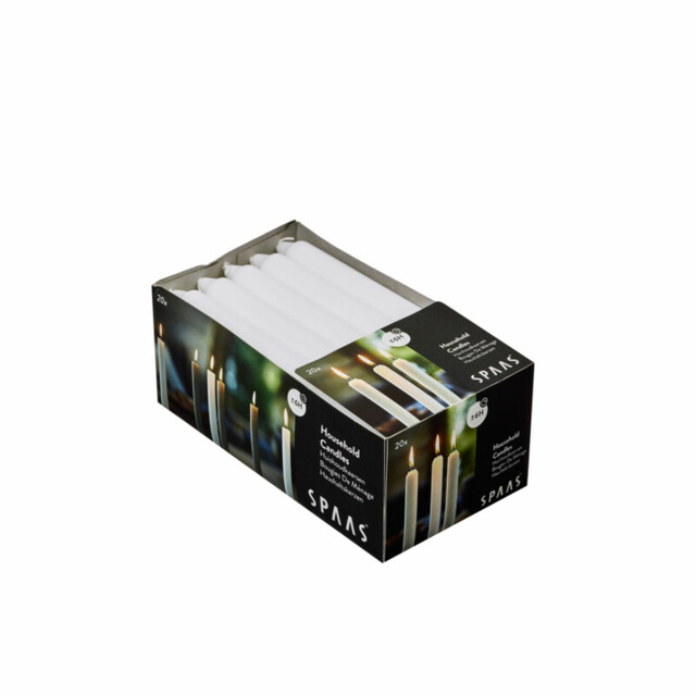 Spaas Dinner Candles Household Unscented White 20pcs - image 1