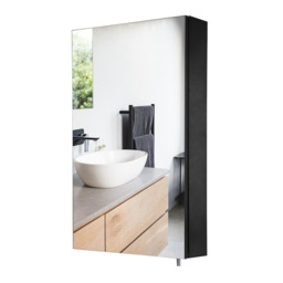 Croydex Dawley Bathroom Mirror Cabinet (67x40x10cm)  - Black