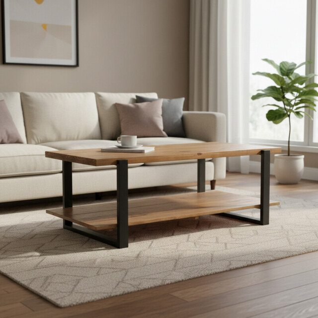 Coffee Table Pembroke Rectangle Pine Natural/Black - image 1