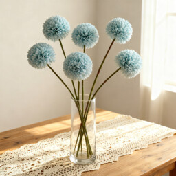 Wei's Moment 6Pcs Artificial  Flowers Artificial Hydrangea Decoration for Wedding Vase Blue