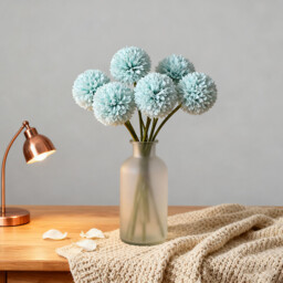 Wei's Moment 6Pcs Artificial  Flowers Artificial Hydrangea Decoration for Wedding Vase Blue - thumbnail 4