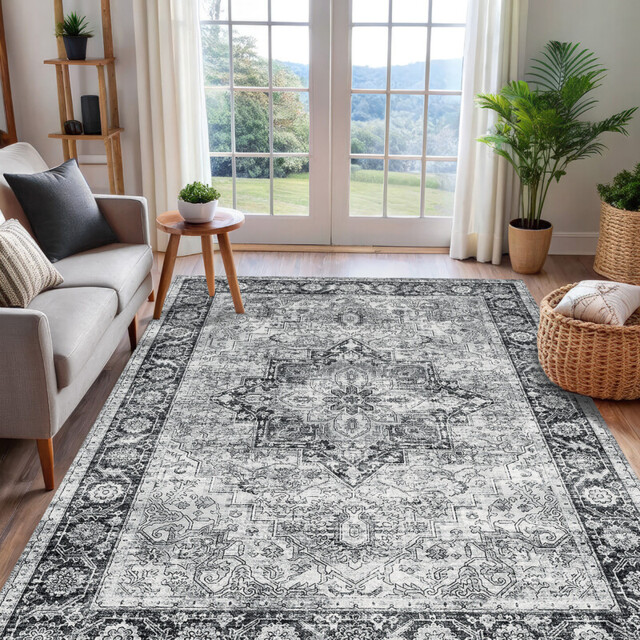 Washarug Rug Azar Rectangle Grey 160x230cm - image 1