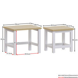 Vida Designs Side Tables Nested Arlington White/Oak Effect 2pcs - thumbnail 5