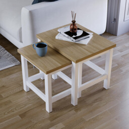 Vida Designs Side Tables Nested Arlington White/Oak Effect 2pcs - thumbnail 3