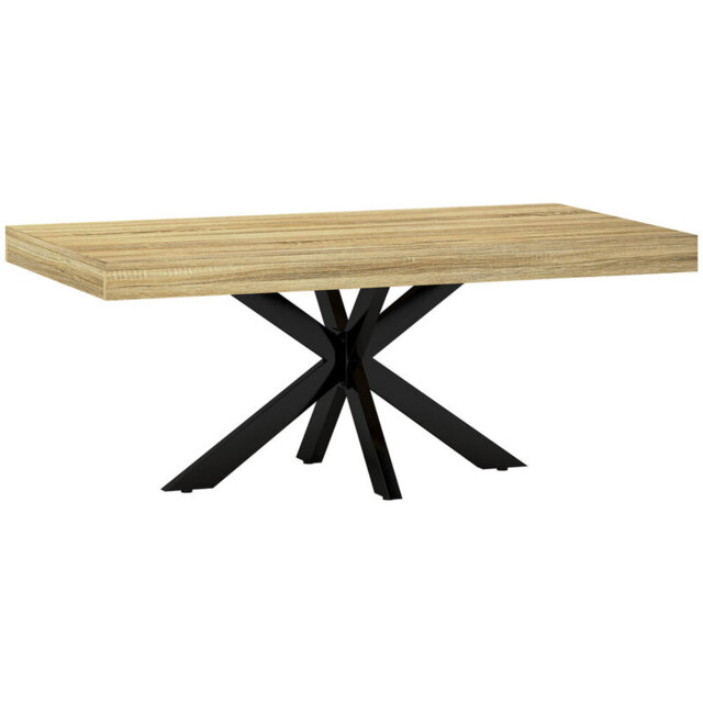 HOMCOM Coffee Table Contemporary Rectangle Oak Effect/Black - image 1