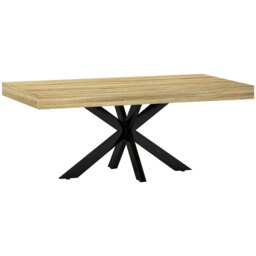 HOMCOM Coffee Table Contemporary Rectangle Oak Effect/Black - thumbnail 1
