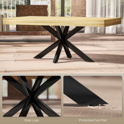 HOMCOM Coffee Table Contemporary Rectangle Oak Effect/Black - thumbnail 7